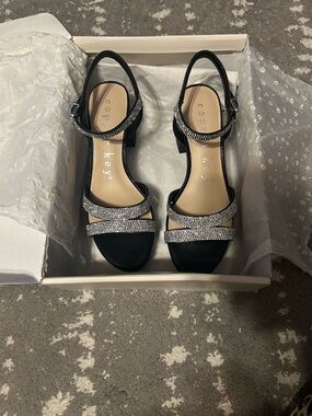 Copper Key Black Rhinestone Heels